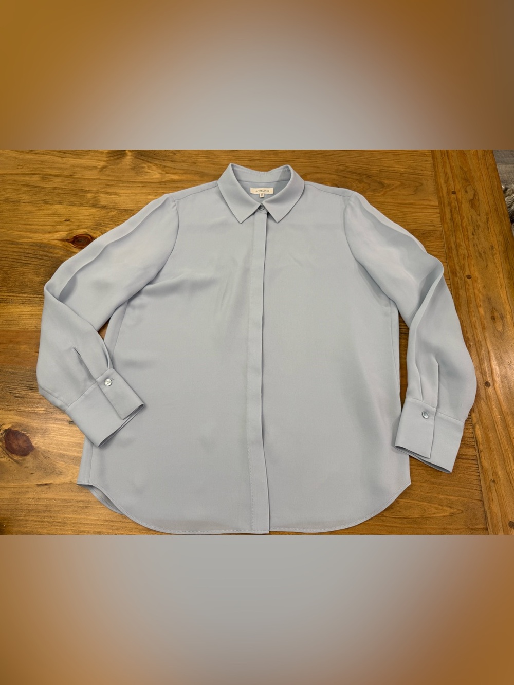 Lafayette 148 Women’s 100% Silk Scottie Button Down Blouse